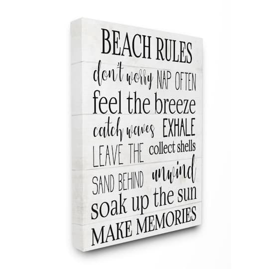 Stupell Industries Beach House Rules Canvas Wall Art